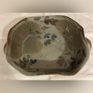 Artisan Pottery Studio Handmade Signed Wavy Bakeware Ovenware Dish OOAK